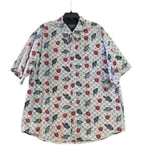 Trader Bay Men's Multicolor Button Down Short Sleeve Chest Pocket Shirt SZ 2X